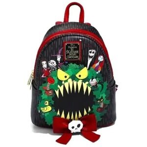 Loungefly Disney The Nightmare Before Christmas Wreath Mini Backpack Exclusive‎